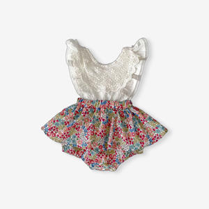 Ropa de Verano para Bebés Niñas Engepapa con Logotipo Personalizado desde 1 Pieza, Mameluco Floral con Mangas Volantes, Mono de Moda para Recién Nacidos, Venta al por Mayor - Product Image 1