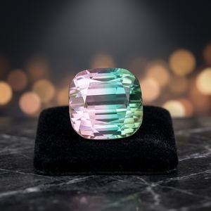 Tourmaline naturelle bicolore 10,20 CT, excellente taille coussin, clarté loupe, provenant d'Afghanistan, 11x10,92x9,50mm - Product Image 2