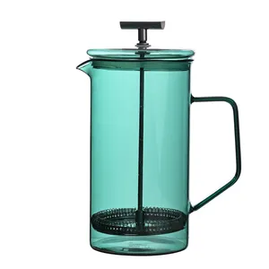 Minimalistische Jade Glas Franse Pers Koffiezetapparaat Custom Home Hotel Tools Wegwerp Filter Voor Drinken