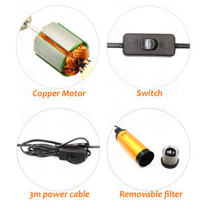 Pompe à huile électrique 38/51MM 12V pour pompage de diesel, eau, transfert de carburant, 12L/min, submersible, coque en alliage d'aluminium - Product Image 3