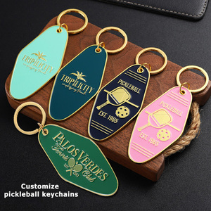 Hot Motel Keychain Kim Loại Kẽm Hợp Kim 3 Màu Sắc Men Móc Chìa Khóa Tùy Chỉnh Thiết Kế Đôi Bên Vàng Khách Sạn Vòng Chìa Khóa Với Logo - Product Image 3