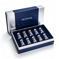 Caja Rígida con Tapa Magnética Personalizada, Caja de Empaque Individual/Doble para Viales de Inyección de Péptidos Cosméticos