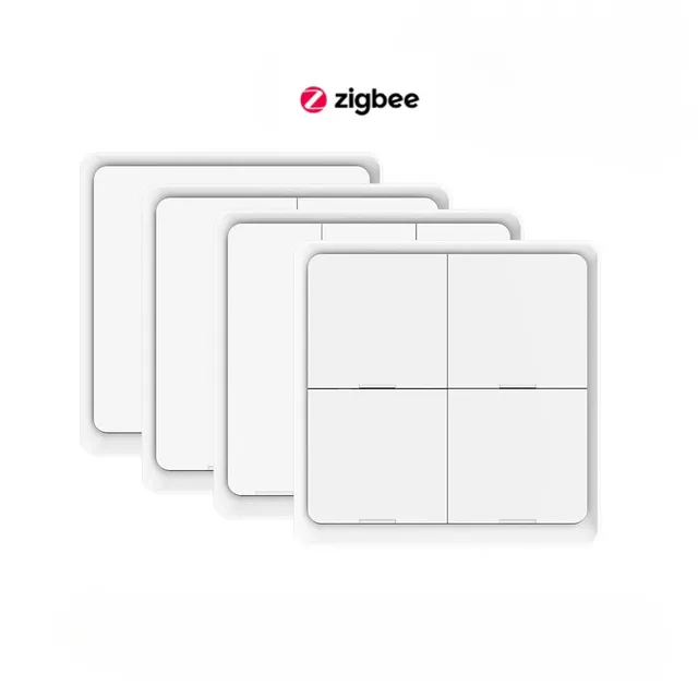 Tuya Zigbee Wireless Smart Scene Switch 4 Gang Panel Remote Control Sticker Smart Home Scene Button Switch Switch Accessories
