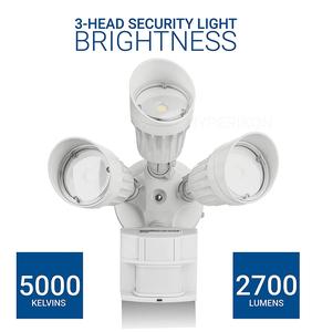 ไฟส่องสว่างภายนอกอาคารแบบ LED 30W 2 หัว แสงสีขาว พร้อมเซ็นเซอร์ตรวจจับความเคลื่อนไหว เปิด-ปิดอัตโนมัติ ตั้งแต่พลบค่ำถึงรุ่งเช้า 5000K มาตรฐาน IP65 - Product Image 4