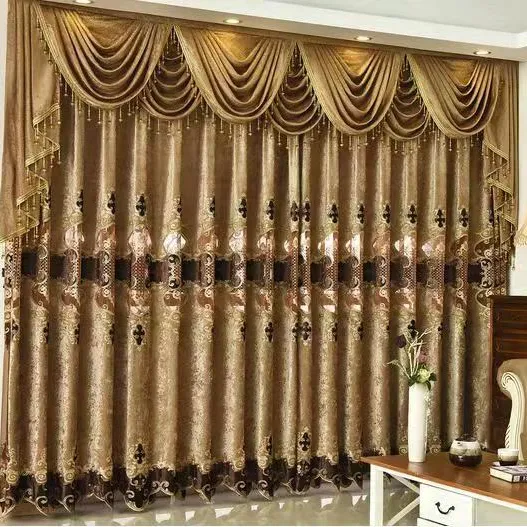 Tende stile europeo di lusso tende oscuranti 3d di alta qualità per soggiorno cortinas rideau rideaux