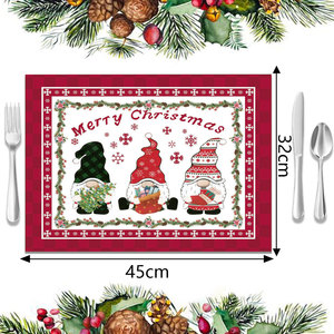 Christmas Decorative Polyester <b>Placemats</b> New Printed Eco-friendly Durable Heat-resistant Mats Simple Versatile Factory - Product Image 6