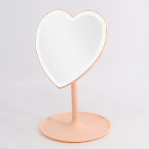 Touch Screen Heart Shaped LED Makeup Mirror with Storage Tray