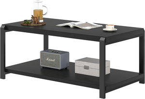 <span class=keywords><strong>Table</strong></span> basse rustique moderne noire <span class=keywords><strong>de</strong></span> 42,1 pouces, <span class=keywords><strong>table</strong></span> à cocktail rectangulaire industrielle avec étagère <span class=keywords><strong>de</strong></span> rangement - Product Image 6