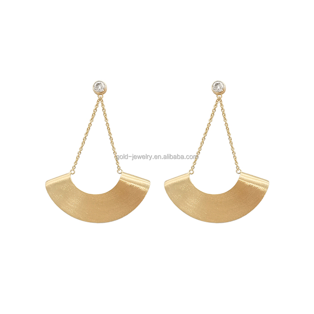 AU585 Earring Wholesale Jewelry Gold  14k Solid Earring Women Gift Earrings Yellow Gold Fashion