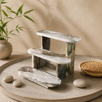 Étagère de rangement au design géométrique moderne, table d'appoint en marbre vert irlandais pour salon de luxe, hôtel, décoration de la maison