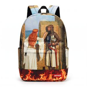Sac à dos scolaire unisexe WOKADE vintage classique avec impression <span class=keywords><strong>de</strong></span> peinture à l'huile, grande capacité, fermeture éclair, logo personnalisé, pour étudiants - Product Image 3