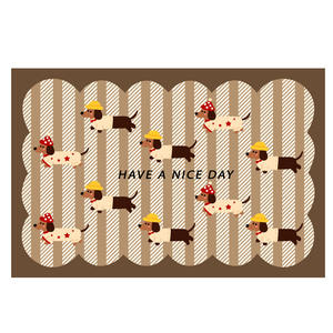 Alfombra de baño de lino absorbente con diseño de dibujos animados, rectangular, antideslizante, para la zona de la puerta del baño. - Product Image 3