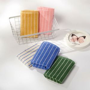 Serviette de toilette adulte 100% coton pur, douce, absorbante, épaisse, 34x34cm, avec broderie, tissage uni - Product Image 2
