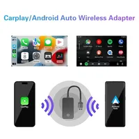 Adaptateur auto 2 en 1 sans fil Carplay & Android Boîte en alliage Adaptateur voiture filaire vers sans fil pour iPhone Plug and Play Dongle