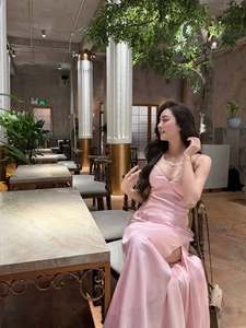 Elegant Women Satin <b>Slip</b> Dress V Neck Spaghetti Strap Silk Maxi <b>Long</b> Dress Evening Party Bridesmaid Wholesale Custom - Product Image 5