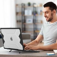 Transparent Pc Tpu Dissipation thermique béquille dur Pc étui de Protection complet du corps pour Macbook Air 15.3 étuis pour ordinateur portable