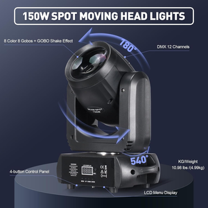 Mini <span class=keywords><strong>Lyre</strong></span> Professionnelle 150W Beam Light Gobo <span class=keywords><strong>Spot</strong></span> DMX Cabeza Movil pour Boîte de Nuit, Fête, Événement, Bar, DJ, Éclairage de Scène à Têtes Mobiles - Product Image 6