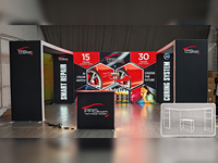 Support de présentation pliable pour stand de vendeur avec base renforcée pour la promotion de la marque