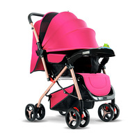 Poussette compacte pliable 2-en-1 à 8 roues, légère, pour bébés de 0 à 3 ans, avec plateau pour enfants