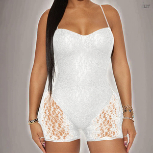 Nuevo Mono de Verano para Mujer, Transpirable, Ecológico, sin Espalda, con Encaje, Estilo Halter, sin Mangas, Ajustado, por Encima de la Rodilla, Estilo Vintage - Product Image 3