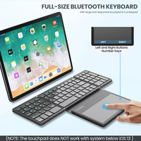 Keyboard Lipat BT Nirkabel dengan Touchpad Mouse untuk Android Laptop PC, Promo Hot Sale