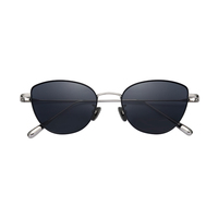 Lunettes de soleil œil de chat pour hommes de luxe Lunettes de soleil œil de chat à monture métallique de marque mignonne UV400