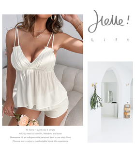 Pyjamas élégants en Spandex à prix d'usine, ensemble de vêtements de nuit doux comme de la soie, tenue de détente sexy pour couple, ensembles de pyjamas pour femmes - Product Image 5
