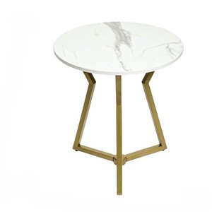 Prix de gros Table d'appoint canapé en métal avec dessus en marbre Table basse de haute qualité pour accessoires de meubles de salon - Product Image 3
