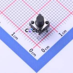 YTS-D004-2G Tactile Switch Through hole Component (THT),6x6mm Switch Single Pole Single Throw Round Button 2.5N Through Hole - Product Image 1