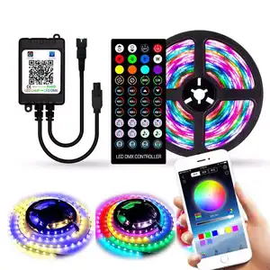 Multicolor Smd 5050 Wifi Controle Led Strip Waterdichte Rgb 12V Strip 24key Flexibele 5M 300Leds