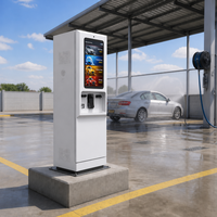 Terminal de Pago para Exteriores de 27 y 32 Pulgadas, IP65 Resistente al Agua, 1500nits, Kiosco de Autoservicio para Lavado de Autos con Reciclador de Monedas