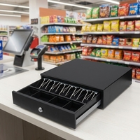 Tiroir-caisse électronique en métal 330 mm à 4 compartiments billets et 4 compartiments pièces, direct usine, pour supermarché