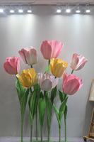 Ensemble de fleurs artificielles de luxe, tulipes géantes avec support, imperméables, pour mariage, fête, scène, décoration extérieure