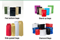 Pochette debout à gousset latéral noir imprimé sur mesure zip-lock avec valve sacs de café imprimés sur mesure