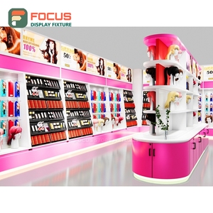 Comptoir de présentation de perruques haut de gamme avec vitrine en verre, tiroir et étagère intégrée pour magasin de coiffure - Product Image 5