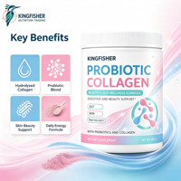 Poudre de boisson beauté au goût baies, peptides de collagène hydrolysés en gros avec probiotiques pour le bien-être quotidien, marque privée ODM