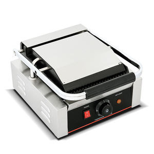 Prensa de sándwich con acabado cepillado de acero inoxidable, <span class=keywords><strong>Panini</strong></span> de un solo cabezal, placa de parrilla - Product Image 5