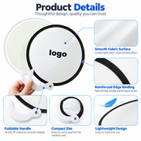 Éventail rond pliable personnalisé avec logo, éventail publicitaire portable pour événements estivaux, cadeau en gros