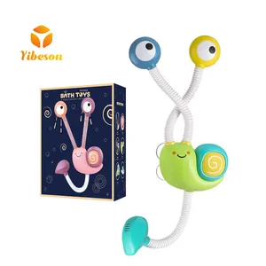 Newborns Baby Gifts Kids Bathtub Game Electronic Cartoon Snail Spray Faucet Shower Pump Water Spraying Bath Toy For Toddler