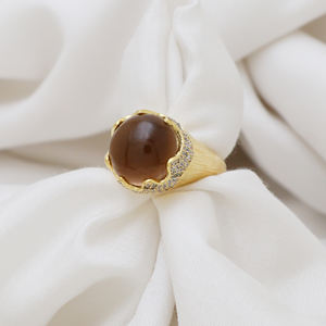 แหวนชุบทองสเตอริงสโตน925ควอตซ์และ CZ ผู้จัดจำหน่ายขายส่งสำหรับงานแต่งงานและปาร์ตี้ - Product Image 2