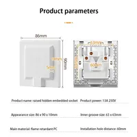 Panel de Enchufes Multifunción Universal DepoGuye de 3 Tomas, Oculto, Impermeable, Tipo 86, Enchufe de Pared para Cocina, Material de PC