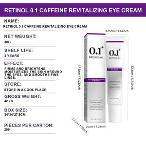 Crema Contorno de Ojos Renovadora con Retinol 0.1, 30g, Marca Privada OEM, Cafeína, Colágeno, Hidratante, Iluminadora - Product Image 5