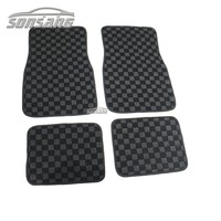 SONSANG prix usine P2m drapeau course tapis ensemble de sol tapis de damier personnalisé dames tapis de voiture à carreaux rouges