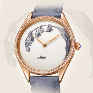 Montre brodée Lys de la Vallée 38 mm en cuir, montre minimaliste pour femme, montre-bracelet élégante de luxe pour femme, livraison incluse - Product Image 6