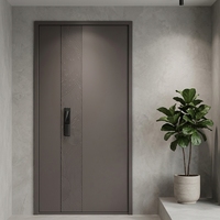 Portes d'entrée doubles automatiques en alliage d'aluminium anti-effraction et anti-balles Lukliving pour villa