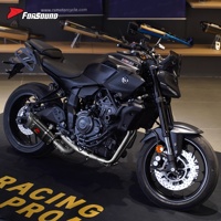 Sistema de Escape para Motocicleta Forsound, Precio de Fábrica al por Mayor, Silenciador de Fibra de Carbono Akrapovic, Sistema Completo para MT07 2014-2026