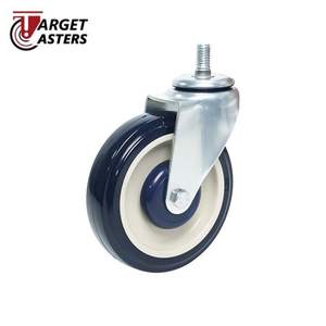सस्ती कीमत 5 इंच पॉलीयूरेथेन कैस्टर पहियों को साफ ठोस रबर टायर ब्लैक कैस्टर व्हील फर्नीचर कैस्टर - Product Image 1