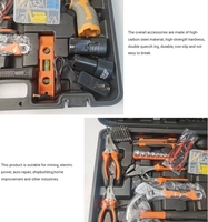 Outillage Électrique Perceuse au Lithium Kit de Réparation Électricien Ensemble Multifonction Kit d'Outils Électriques Combiné