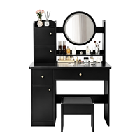 Ensemble de commode de chambre en bois avec miroir et coiffeuse