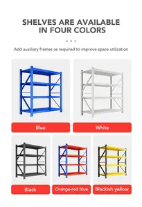 أرفف مخصصة خفيفة الوزن ، كل منها بسعة حمل تبلغ شطبها بأرفف تخزين معدنية متعددة الأغراض - Product Image 6